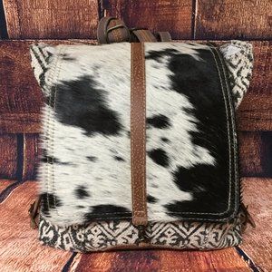 NEW Myra Bag Cow Hide Leather Canvas Back Pack